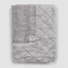 Nappe et bordure en lin anthracite à décor géométrique, fabriquée à la main - Dippel Viadurini