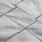 Nappe et bordure en lin anthracite à décor géométrique, fabriquée à la main - Dippel Viadurini