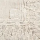 Nappe rectangulaire en lin beige avec cadre en dentelle à pompons de luxe - Zippel Viadurini