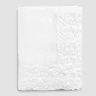 Nappe en lin blanc ou beurre avec motif rectangulaire en dentelle Farnèse - Kippel Viadurini