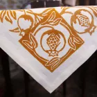 Nappe Artistique Haute en Lin Imprimé à la Main Art Italien - Marques Viadurini