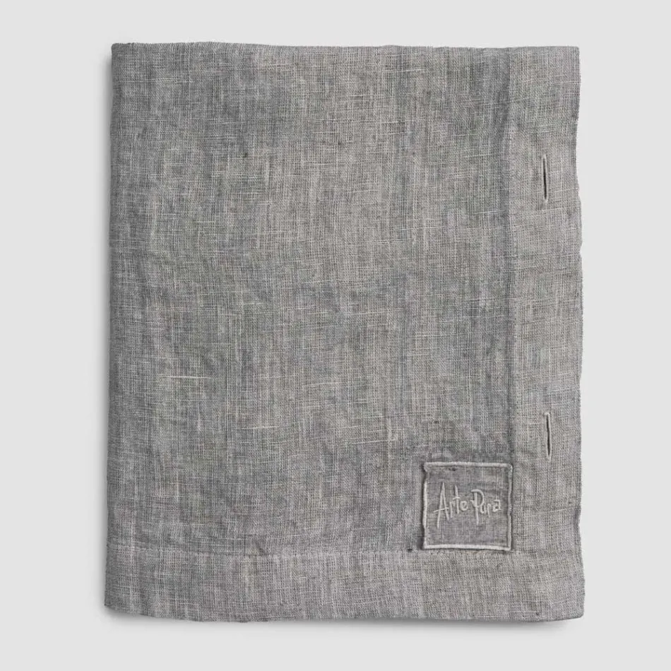 Nappe Rectangulaire en Lin avec Boutonnières et 10 Boutons, Luxe - Méditerranée Viadurini