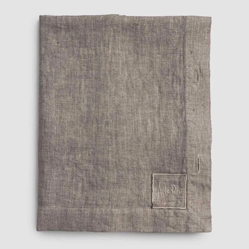 Nappe Rectangulaire en Lin avec Boutonnières et 10 Boutons, Luxe - Méditerranée Viadurini