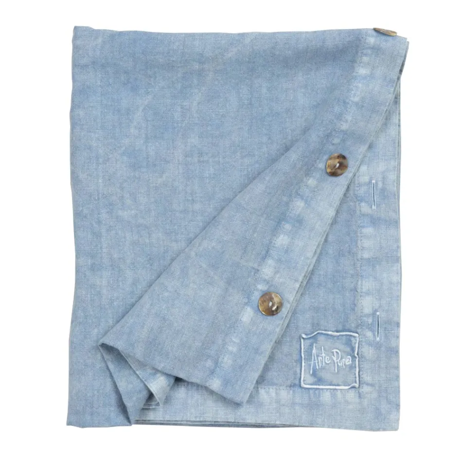 Nappe Rectangulaire en Lin avec Boutonnières et 10 Boutons, Luxe - Méditerranée Viadurini