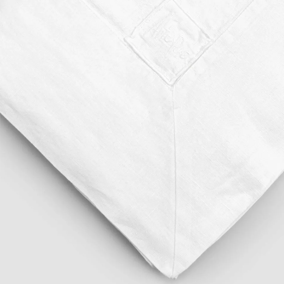 Nappe rectangulaire de luxe en lin blanc avec cadre ou dentelle - Davinci Viadurini