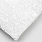 Nappe rectangulaire de luxe en lin blanc avec cadre ou dentelle - Davinci Viadurini