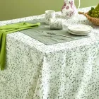 Nappe en lin imprimé avec de délicates fantaisies végétales Made in Italy - Velours Viadurini