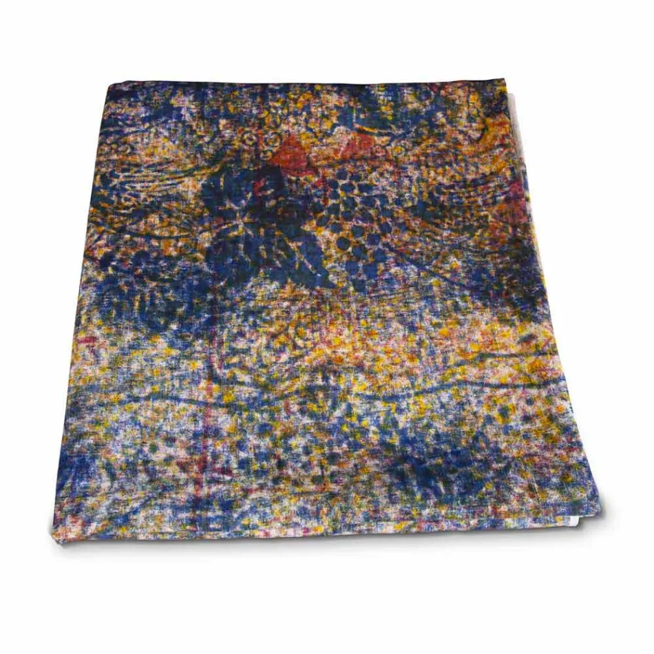 Nappe italienne de haute qualité en coton imprimé à la main - Marques Viadurini