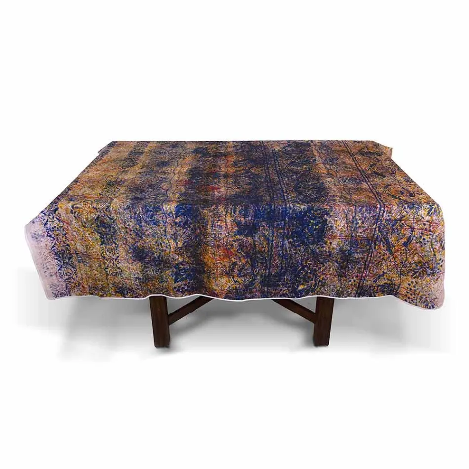 Nappe italienne de haute qualité en coton imprimé à la main - Marques Viadurini
