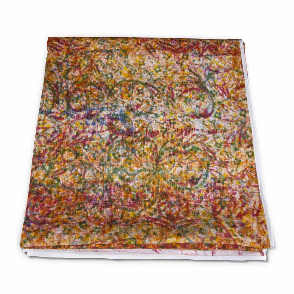 Nappe italienne de haute qualité en coton imprimé à la main - Marques Viadurini