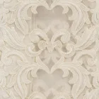 Nappe carrée en lin beige avec dentelle Farnèse de luxe artisanale - Kippel Viadurini
