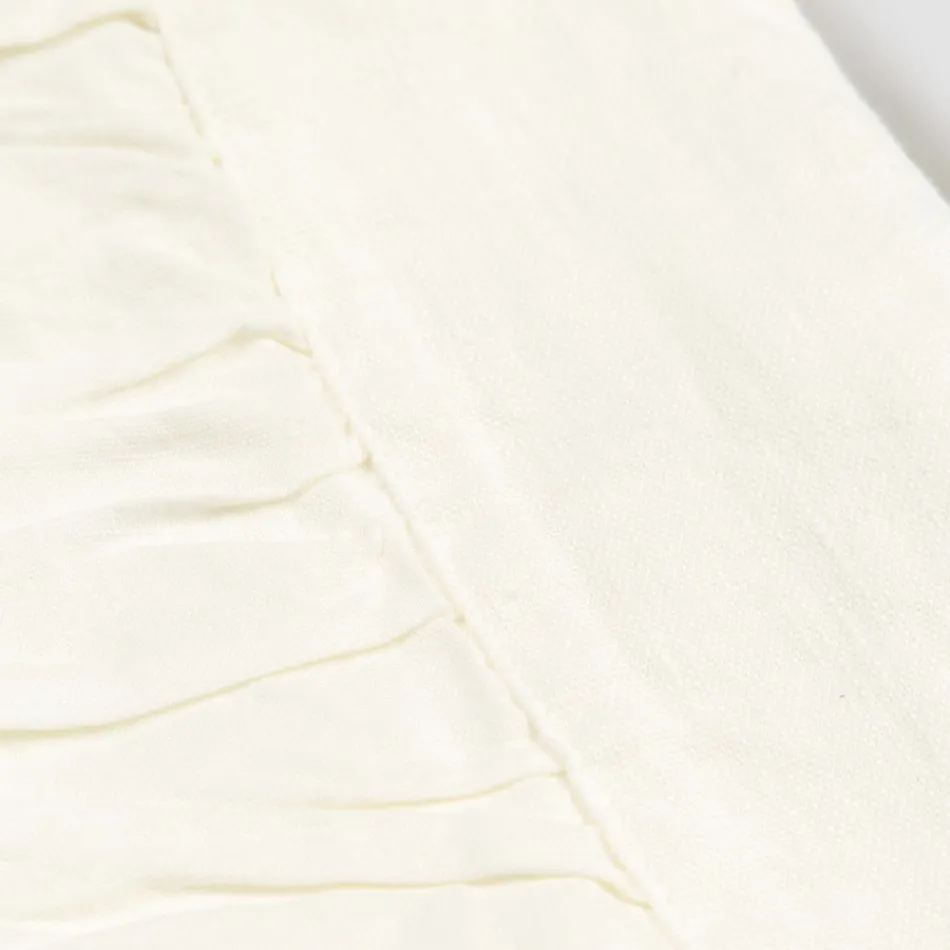 Nappe Rectangulaire en Lin Blanc, Cadre et Bord Pli en Relief - Mippel Viadurini