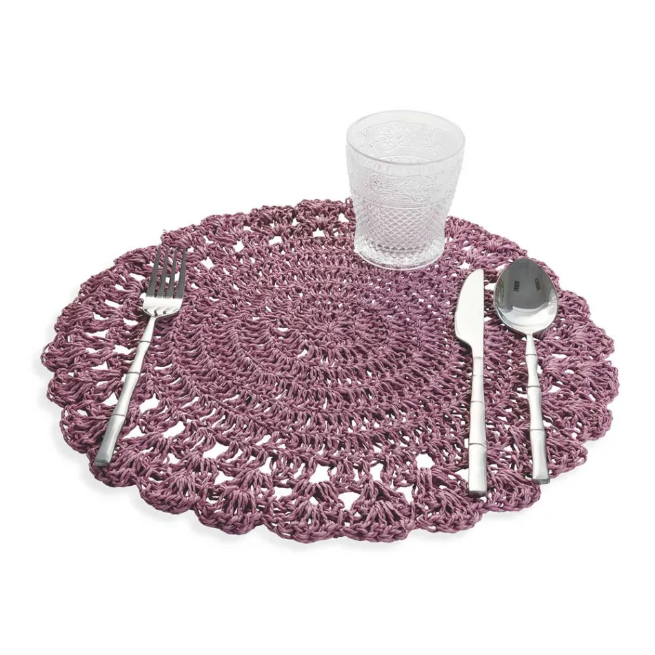 Napperon Rond Napperon Crochet Divers Couleurs 12 Pièces - Punzolo Viadurini