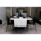 Sets de table et porte-couverts avec cristaux en lin noir, 2 pièces - Nabuko Viadurini