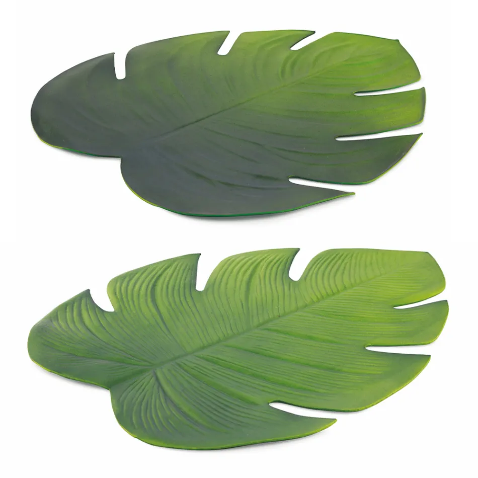 Napperons Petit Déjeuner Pvc Assortiment Feuilles Vertes ou Noires 12 Pcs - Esther Viadurini