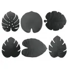 Napperons Petit Déjeuner Pvc Assortiment Feuilles Vertes ou Noires 12 Pcs - Esther Viadurini