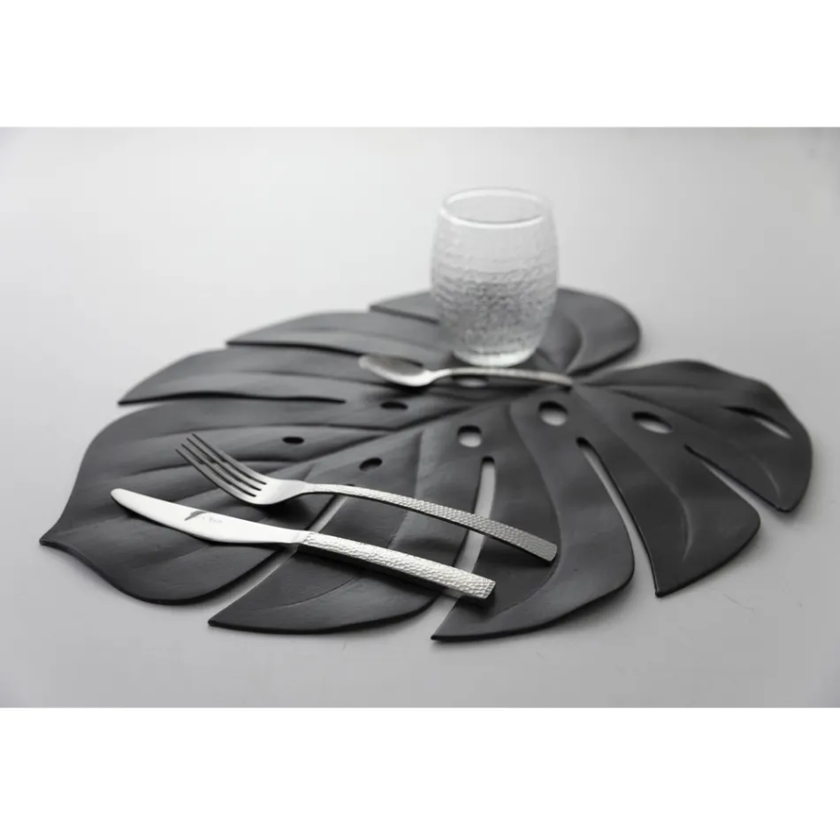 Napperons Petit Déjeuner Pvc Assortiment Feuilles Vertes ou Noires 12 Pcs - Esther Viadurini