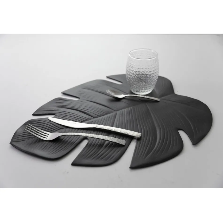 Napperons Petit Déjeuner Pvc Assortiment Feuilles Vertes ou Noires 12 Pcs - Esther Viadurini