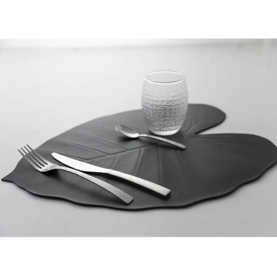 Napperons Petit Déjeuner Pvc Assortiment Feuilles Vertes ou Noires 12 Pcs - Esther Viadurini