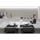 Serviettes en lin avec cristaux noirs ou beurre, 6 pièces Italian Luxury - Prezio Viadurini