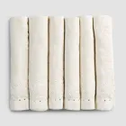Serviettes en lin avec cristaux noirs ou beurre, 6 pièces Italian Luxury - Prezio Viadurini