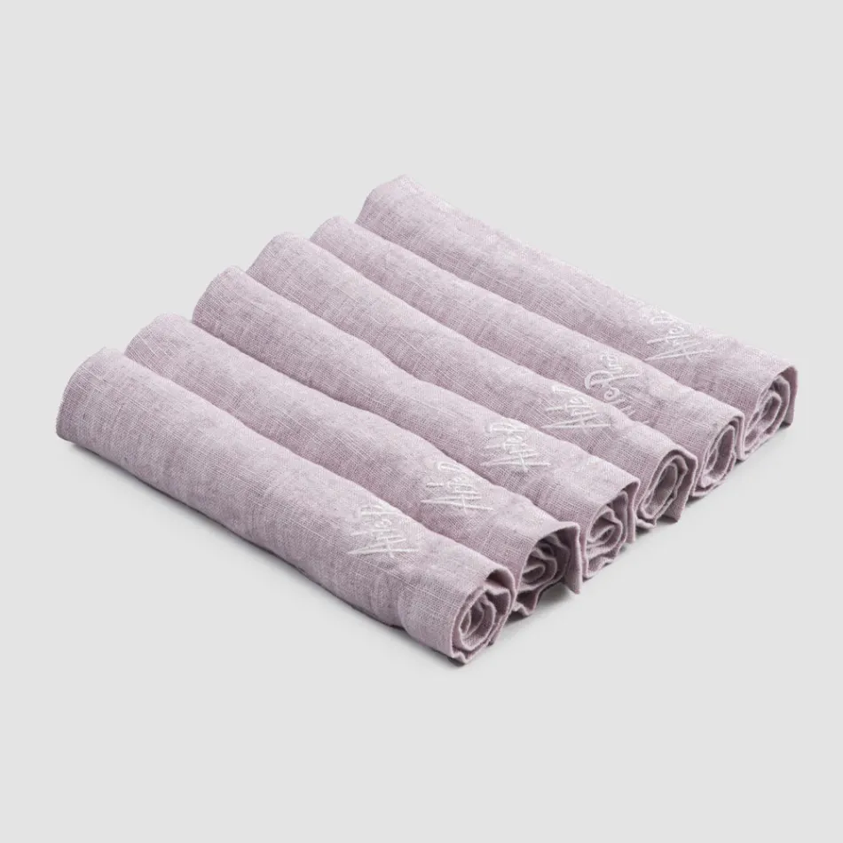 Serviettes en lin épais avec bord plié, différentes couleurs, 6 pièces - Onestini Viadurini