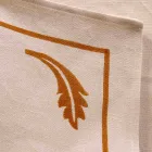 Serviette en lin mélangé avec pièce unique imprimée à la main Made in Italy - Marques Viadurini