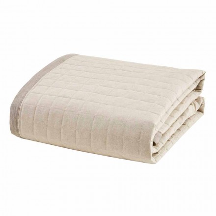 Quilt Quilt pour lit double de printemps en coton ivoire - Vitaleta Viadurini
