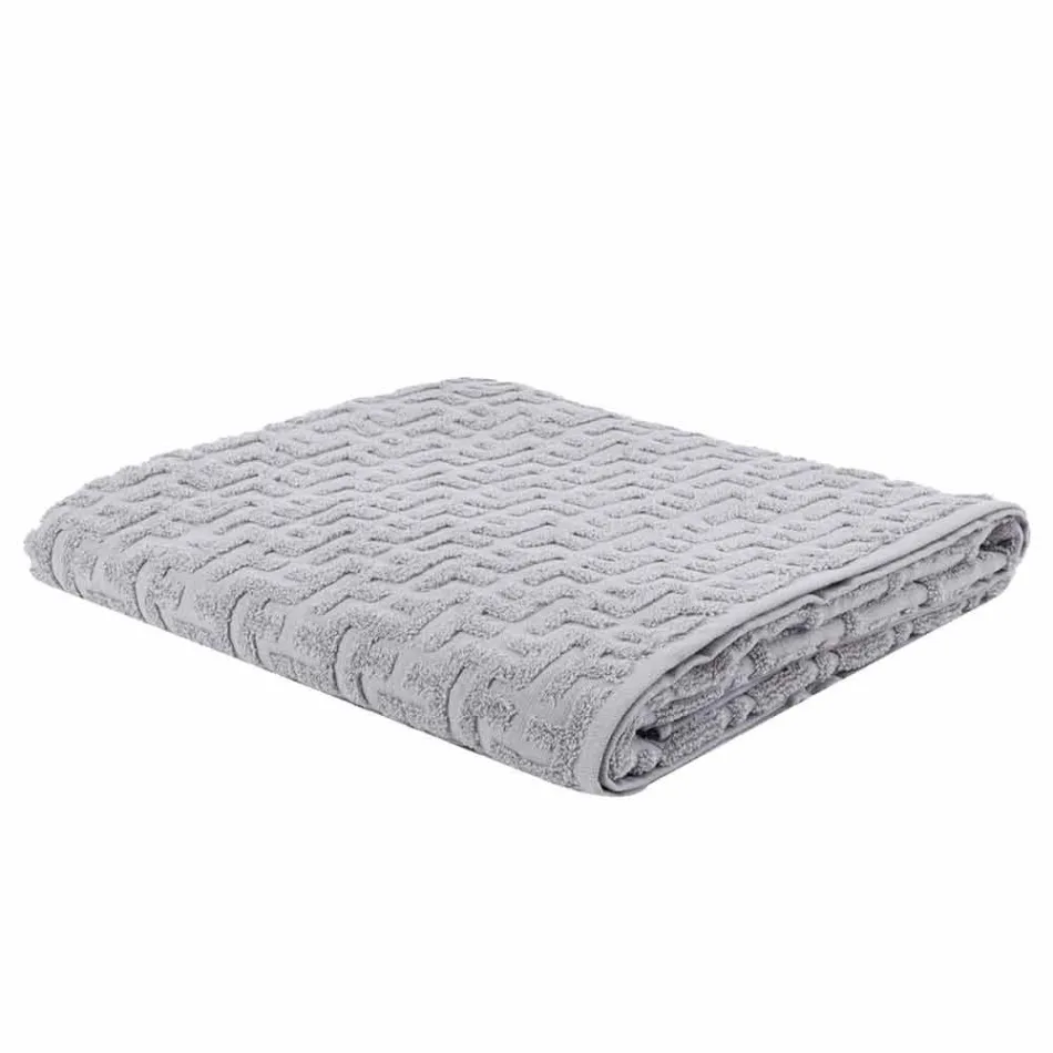 Trio de serviettes de bain en tissu éponge, visage et invité - Ginestra Viadurini