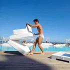 Trona chaise flottante design blanc fabriqué en Italie Viadurini