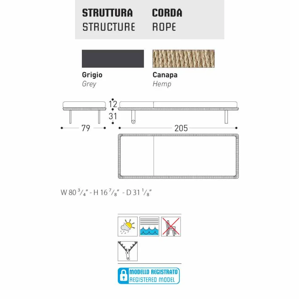 Varaschin Babylone jardin ou lit d'intérieur, design moderne Viadurini