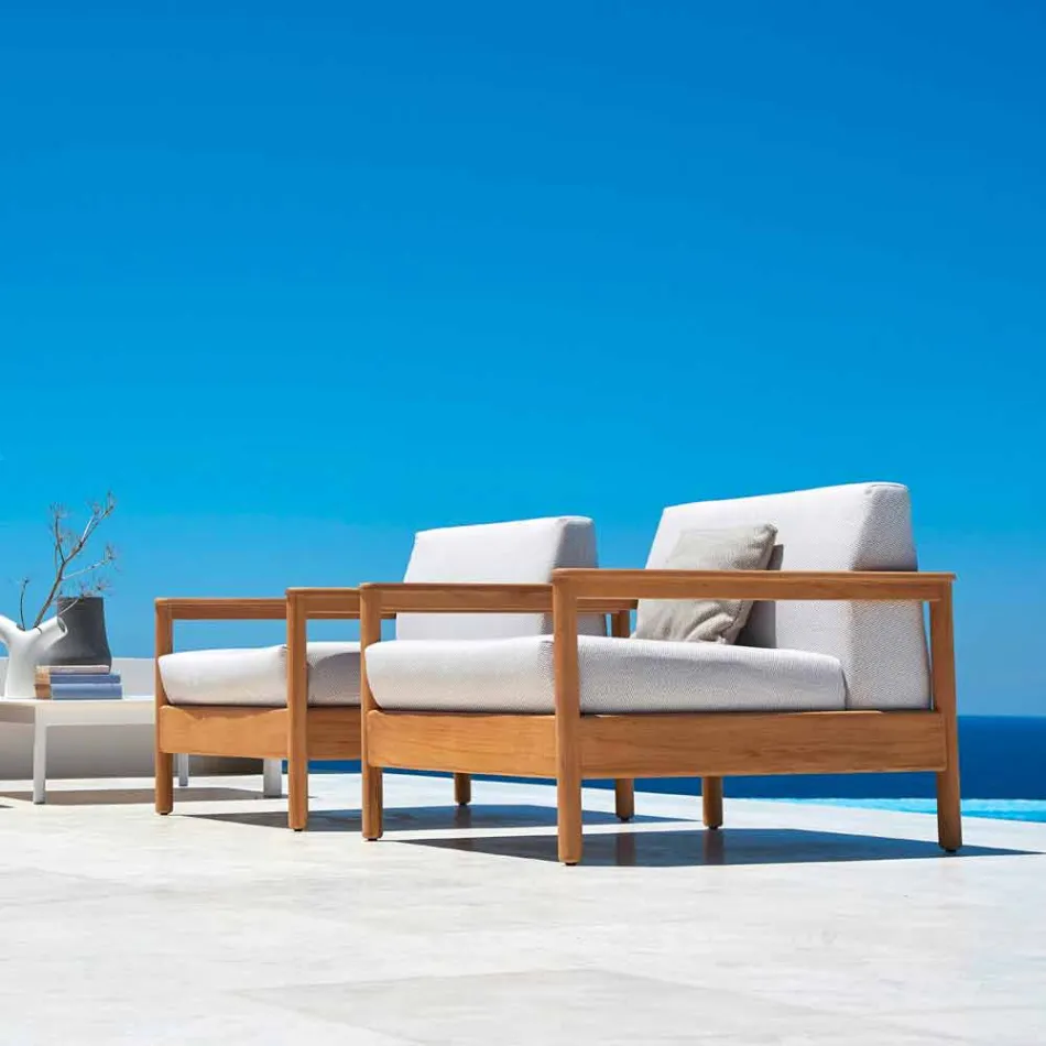 Fauteuil Varaschin Bali moderne d'extérieur en tissu rembourré Viadurini