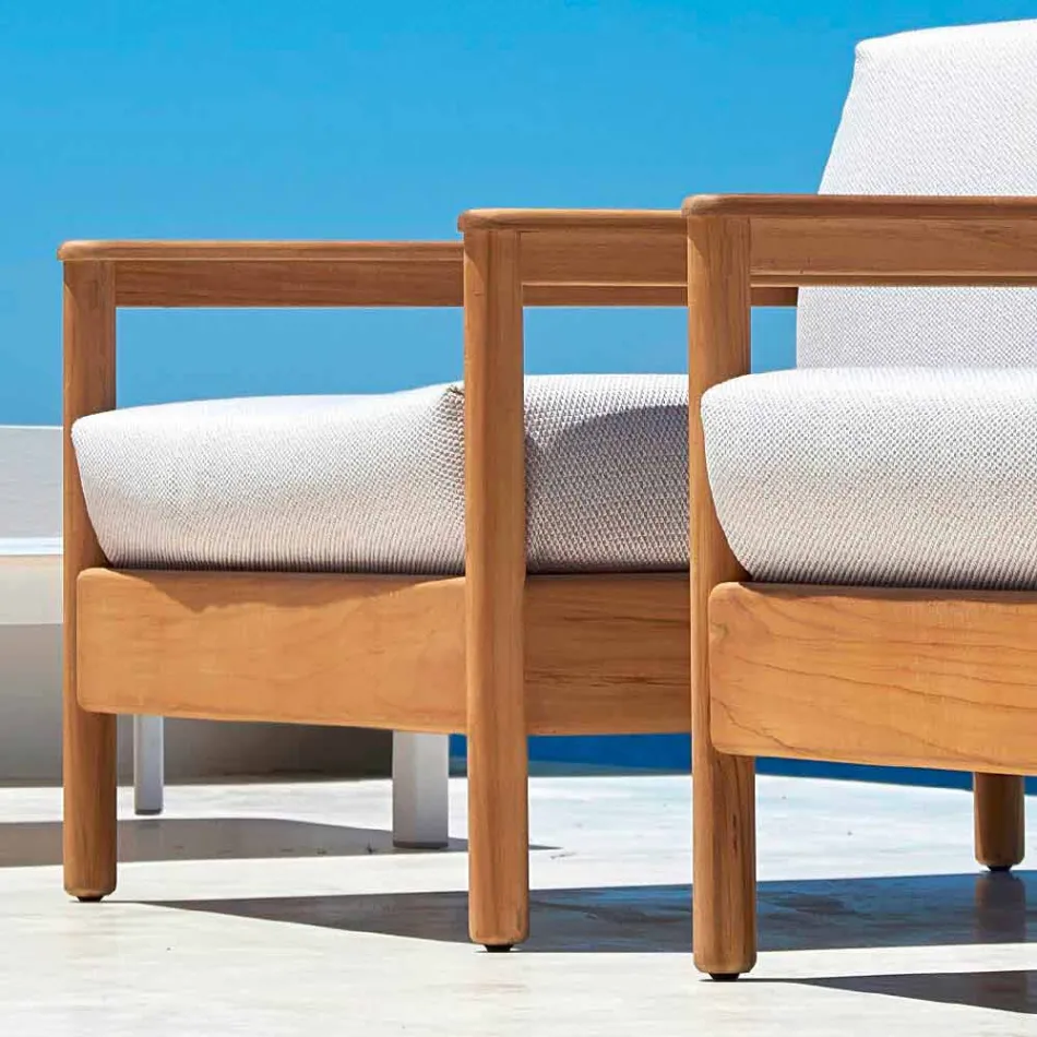 Fauteuil Varaschin Bali moderne d'extérieur en tissu rembourré Viadurini