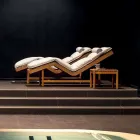 Varaschin Barcode lit de jardin contemporain / d'intérieur en teck Viadurini