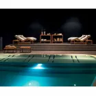 Varaschin Barcode lit de jardin contemporain / d'intérieur en teck Viadurini