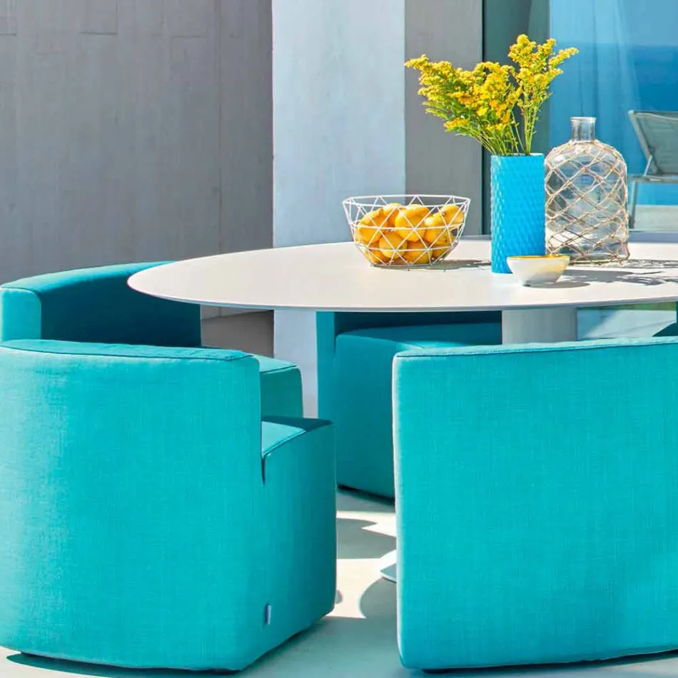 Varaschin Big In & Out table de jardin + 8 fauteuils design modernes Viadurini