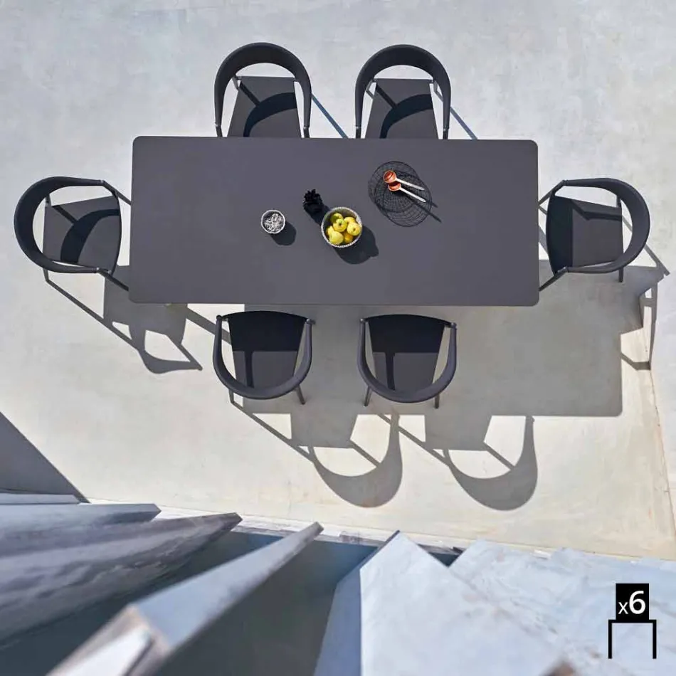 Varaschin chaise intelligente de jardin design moderne, 6 pièces Viadurini