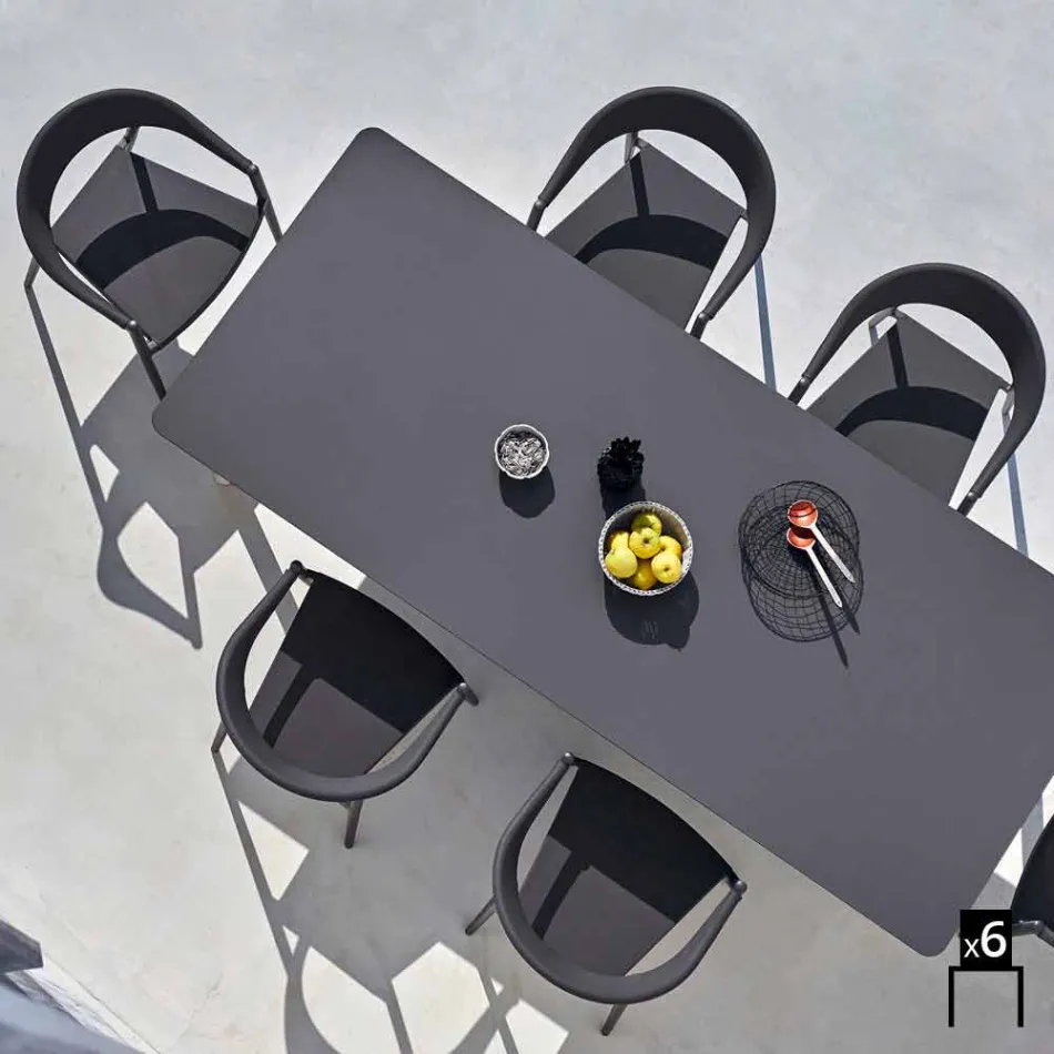 Varaschin chaise intelligente de jardin design moderne, 6 pièces Viadurini