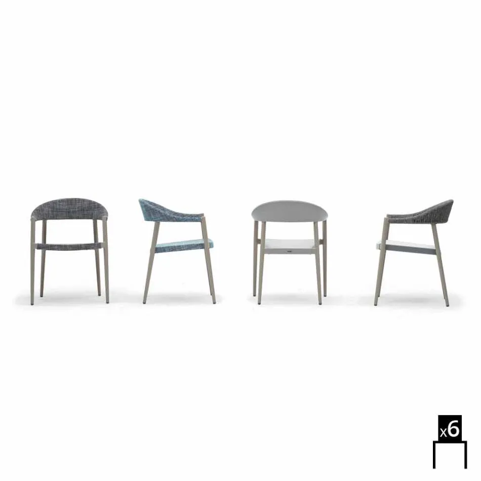 Varaschin chaise intelligente de jardin design moderne, 6 pièces Viadurini