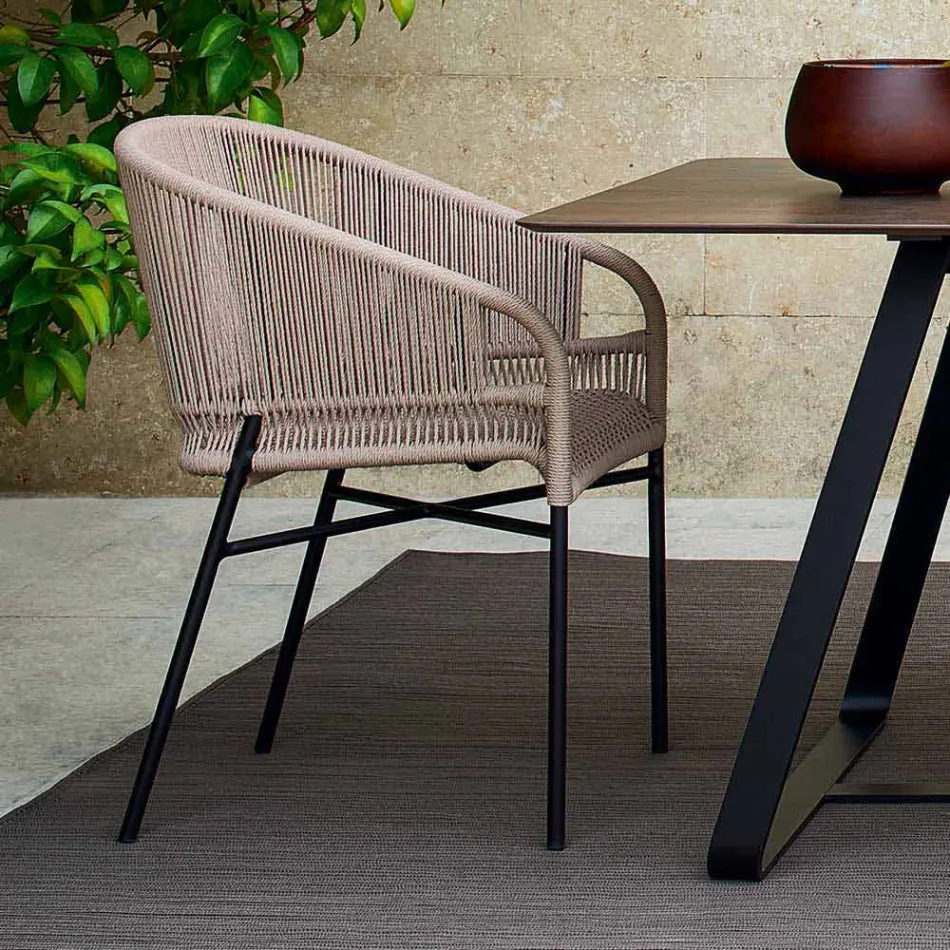 Varaschin Cricket fauteuil de jardin tressé à la main, ensemble de 2 Viadurini