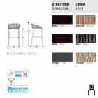 Varaschin Cricket Tabouret design haut de jardin moderne, 2 pièces Viadurini