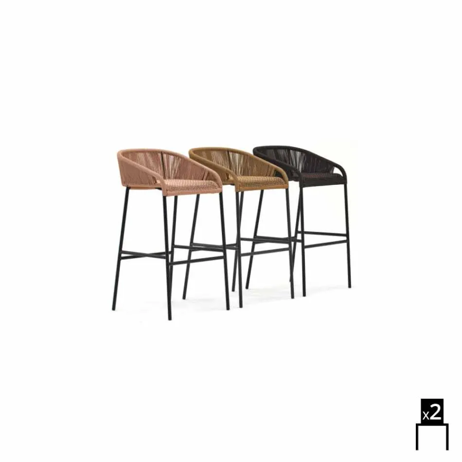 Varaschin tabouret Cricket jardin moderne en aluminium, 2 pièces Viadurini