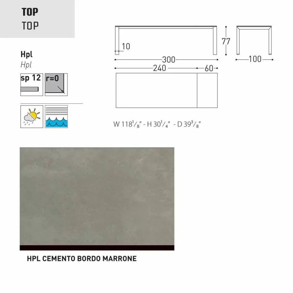 Varaschin dolmen table de jardin extensible jusqu'à 380 cm Viadurini