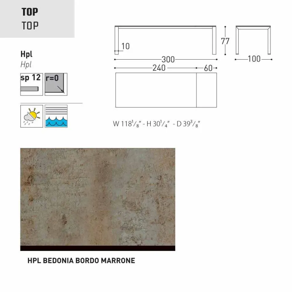 Varaschin dolmen table de jardin extensible jusqu'à 380 cm Viadurini