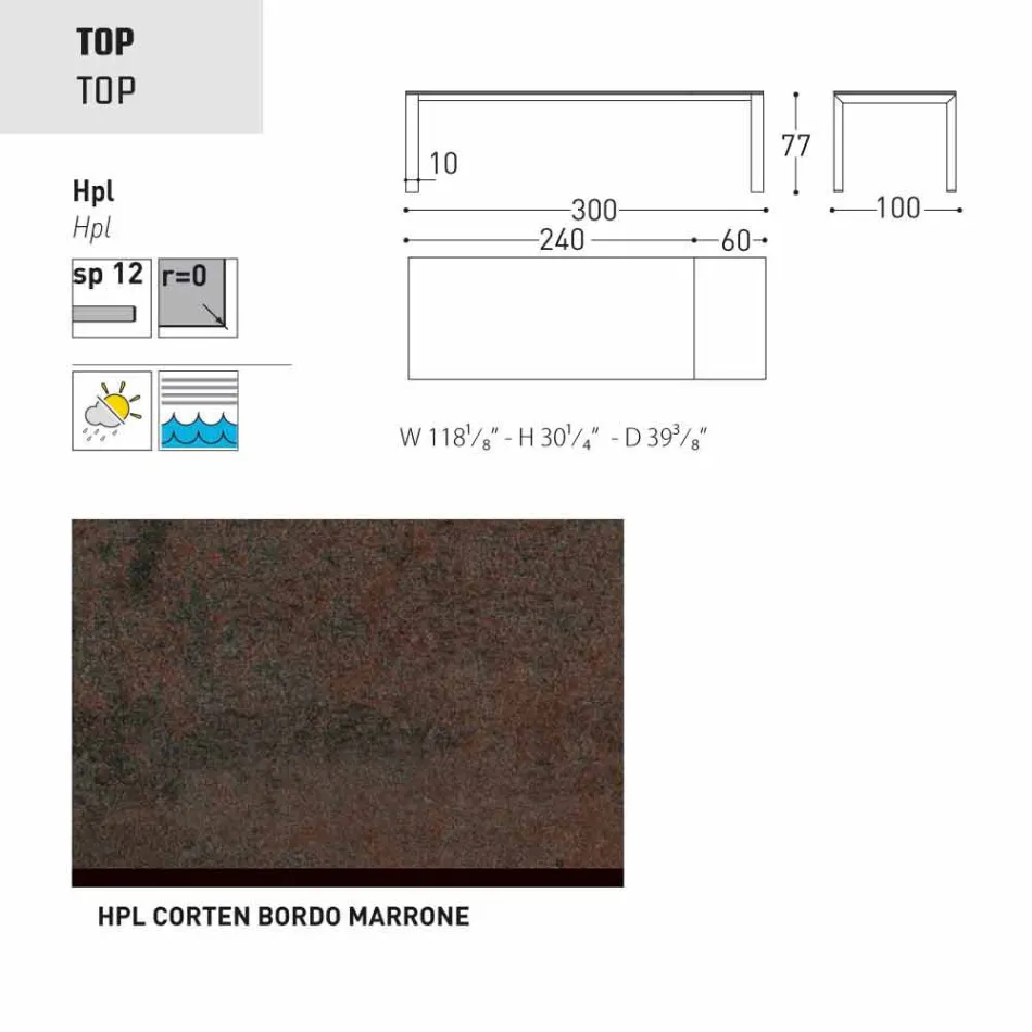 Varaschin dolmen table de jardin extensible jusqu'à 380 cm Viadurini
