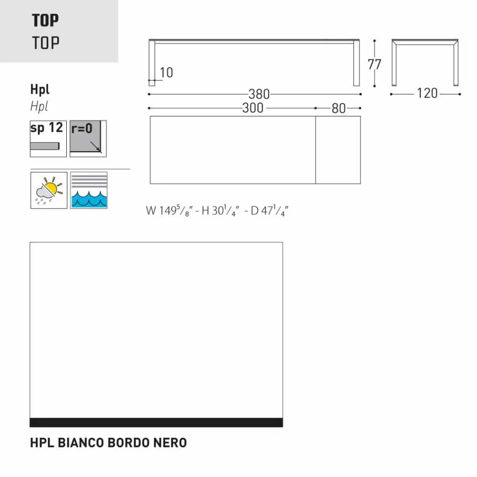 Varaschin dolmen table de jardin extensible jusqu'à 380 cm Viadurini