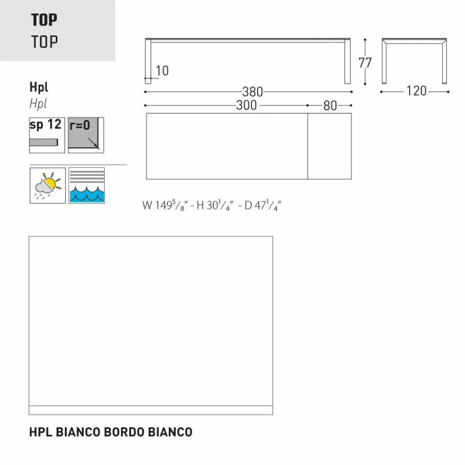Varaschin dolmen table de jardin extensible jusqu'à 380 cm Viadurini