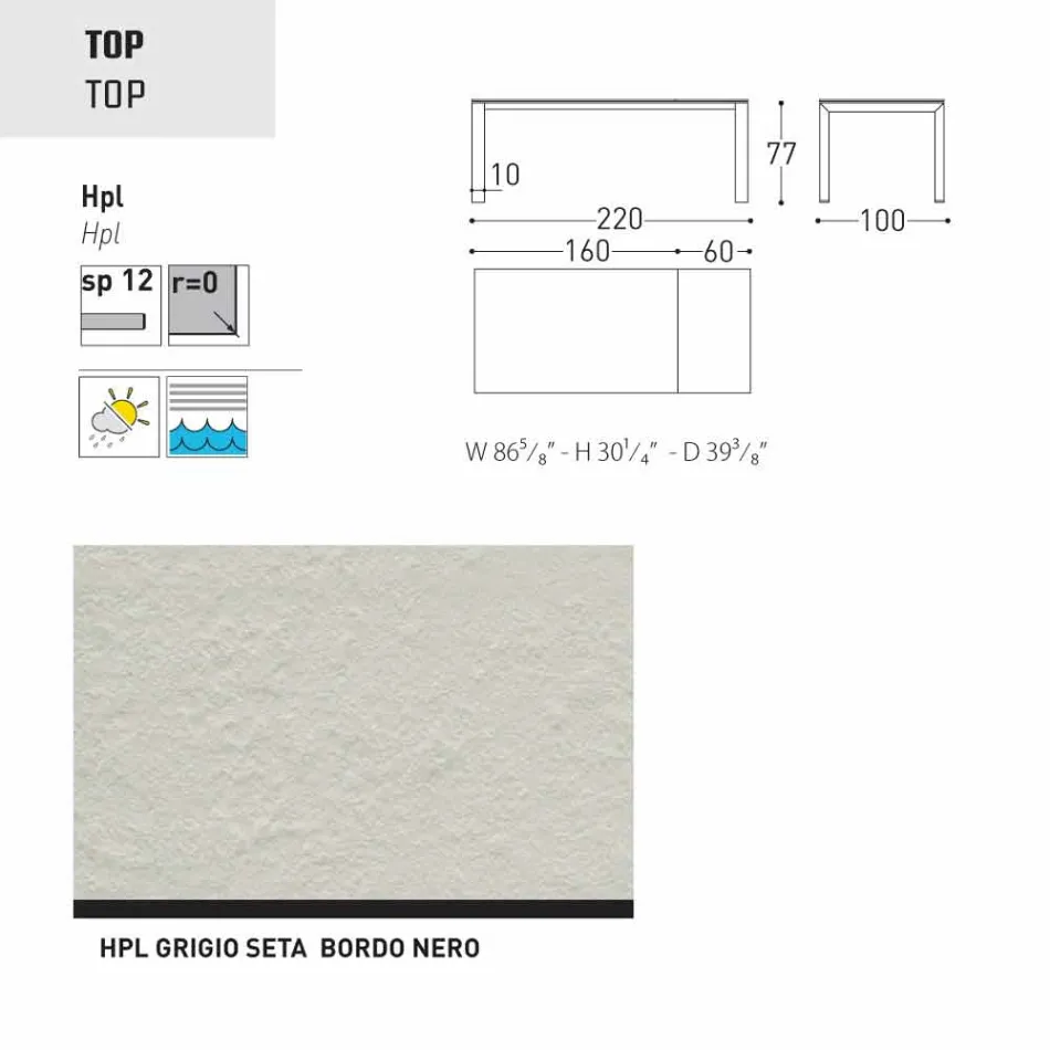 Varaschin dolmen table de jardin extensible jusqu'à 380 cm Viadurini