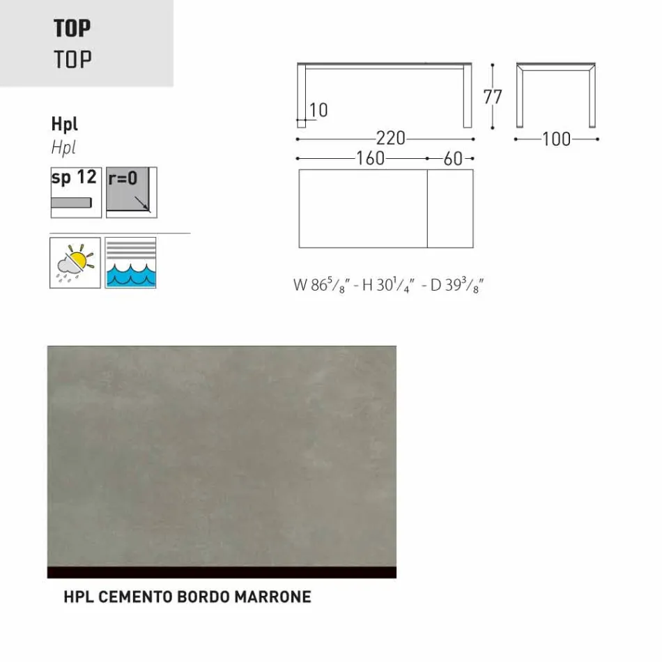 Varaschin dolmen table de jardin extensible jusqu'à 380 cm Viadurini