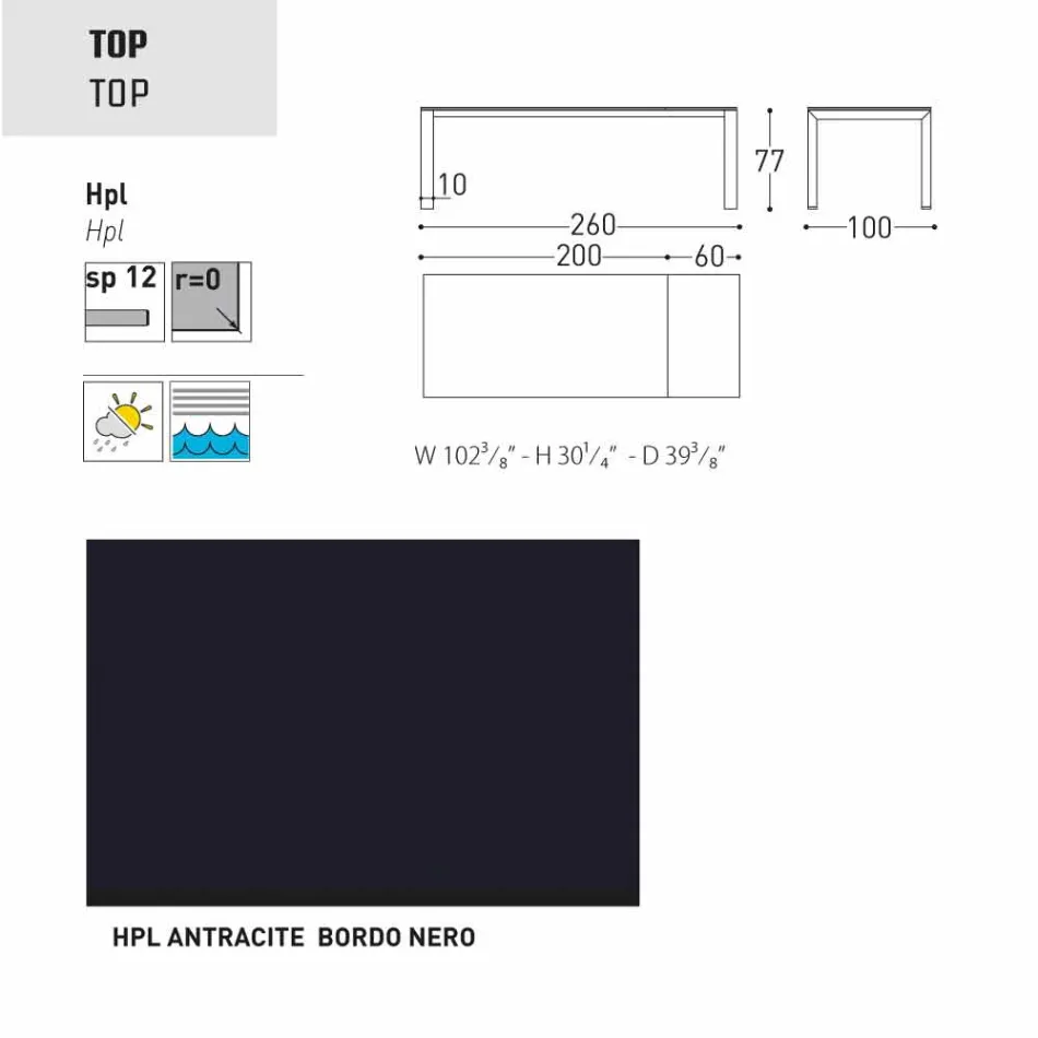 Varaschin dolmen table de jardin extensible jusqu'à 380 cm Viadurini